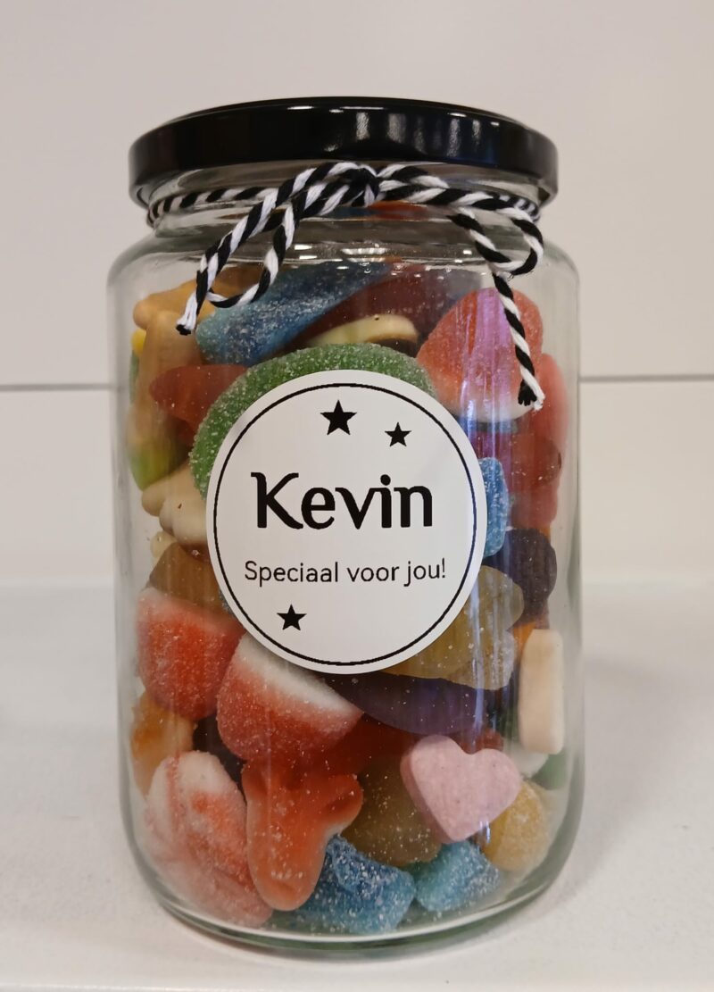Snoeppot met naam (groot)
