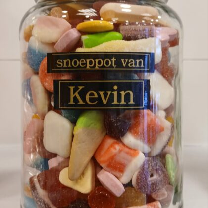 Snoeppot met eigen tekst (groot xl)