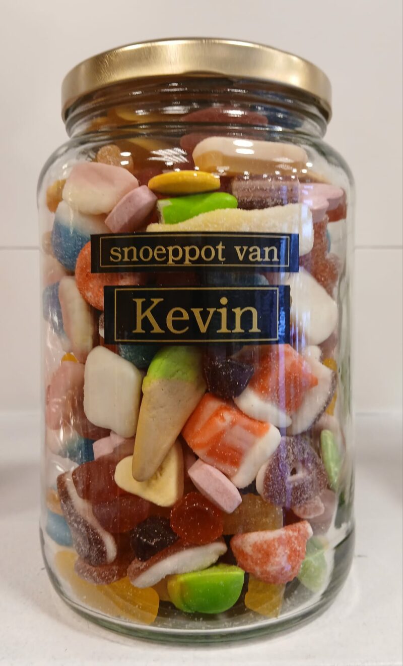 Snoeppot met eigen tekst (groot xl)