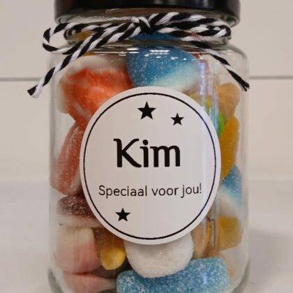 Snoeppot met naam (klein)
