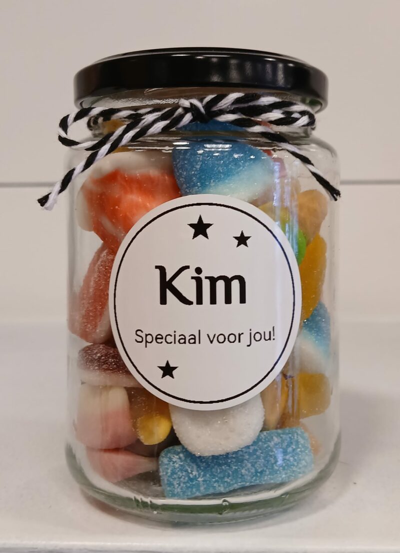 Snoeppot met naam (klein)